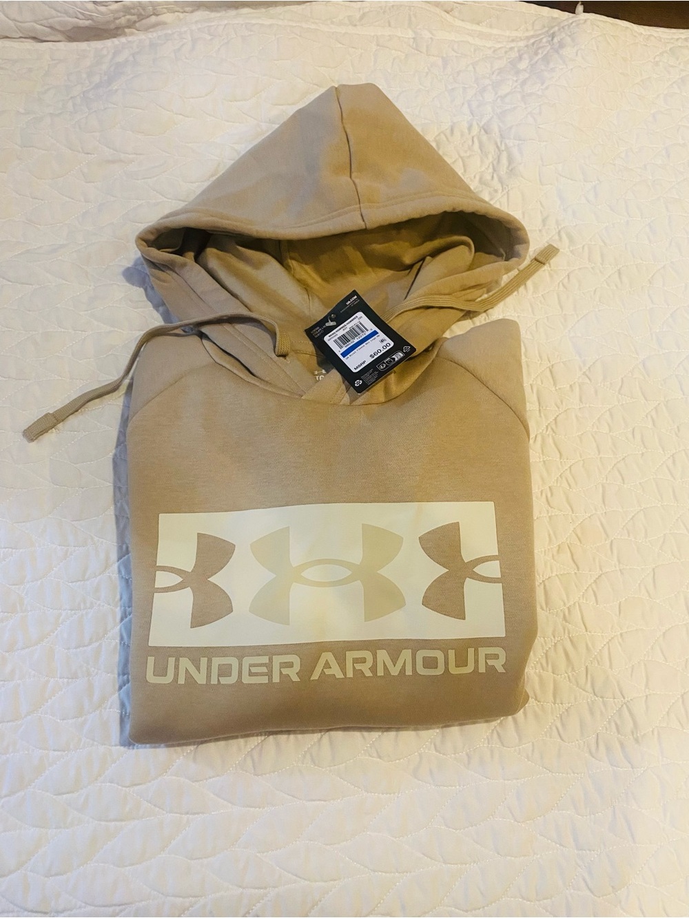Under Armour Men's Hoodie Tan with Cream Logo